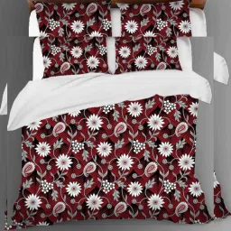 180 TC Cotton King 3D Printed Flat Bedsheet-image-54
