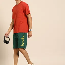 United Colors of Benetton Men Pure Cotton Slim Fit Jersey Shorts-picture-21