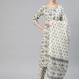 Readiprint Fashions Women Floral Printed Sequinned Kurta with Palazzos & With Dupatta-image-42