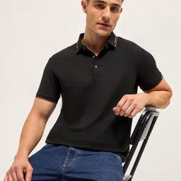 THE BEAR HOUSE Men Solid Polo Collar T-shirt-image-59