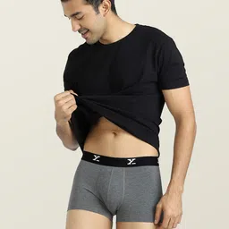 XYXX Men Solid ACE IntelliSoft Modal Dark Grey Trunks-picture-39