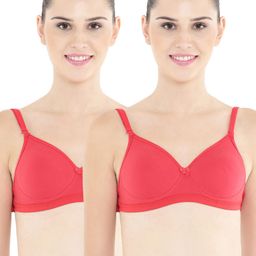 Floret Pack of 2 Red Full-Coverage Push-Up Bras T3029-7