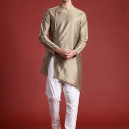 Anouk Mandarin Collar Regular Kurta With Churidar-image-4