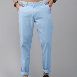 The Roadster Lifestyle Co. Men Blue Regular Fit Trousers-picture-11