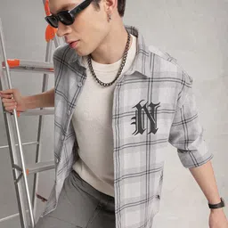 WROGN Checked Oversized Casual Shirt-image-10