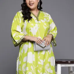 Varanga Floral Printed Flared Sleeves Sequinned Kurta-image-24
