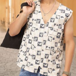 Kook N Keech Graceful Geometry Printed Sleeveless Jacket-20