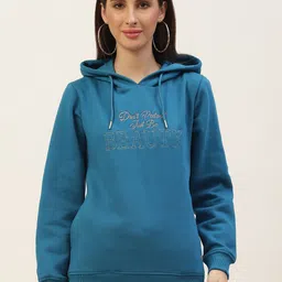 Monte Carlo Women Blue Embroidered Hooded Sweatshirt-picture-58