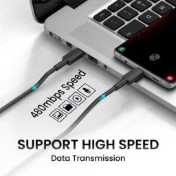 Portronics Konnect Link C Square 100W Type C to Type C Fast Charging PD Cable with 1M Length (Black) image 4