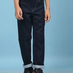 Crimsoune Club Boys Black Straight Fit Jeans-image-34