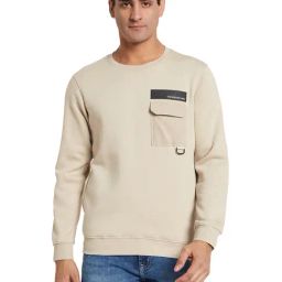 Octave Cream Regular Fit Solid Sweatshirt-image-104