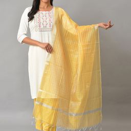 AURELIA Striped With Tasselled Dupatta-54