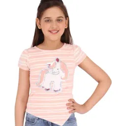 Cutecumber Kids Peach Embellished Top-image-80
