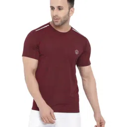 Chkokko Maroon Regular Fit Sports T-Shirt-image-97
