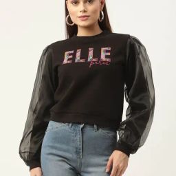 Elle Black Embroidered Sweatshirt-image-69