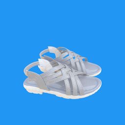 NEW LATEST Girls Grey Leather Comfort Sandals-image-88