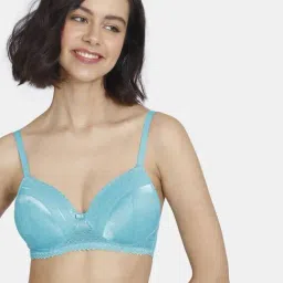 Rosaline by Zivame Blue Lace Padded Bra-picture-21