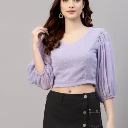 NEUDIS Violet Textured Crop Top-image-14