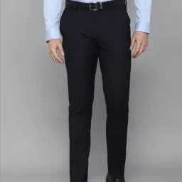Louis Philippe Navy Slim Fit Trousers-image-41