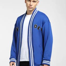 Jack & Jones Blue Loose Fit Shawl Collar Jacket-image-31