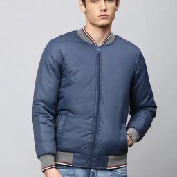Dennis Lingo Navy Blue Regular Fit Bomber Jackets-image-73