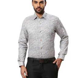 Raymond Blue Cotton Regular Fit Printed Shirt-picture-28