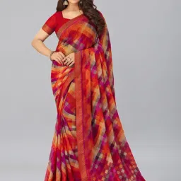 Satrani Multicolored Printed Saree With Unstitched Blouse-image-27