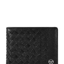 Eske Black Woven Leather Bi-Fold Wallet for Men-image-37