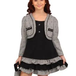 Cutecumber Girls Black Embellished Dress-image-92