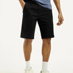 Levi's Black Cotton Regular Fit Shorts-image-50