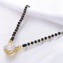 crash.club By CKC Elegant Gold-Toned Mangalsutra with Cushion-Cut Stone-image-61