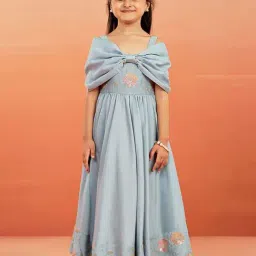VASTRAMAY Girls Aqua Gown-image-78
