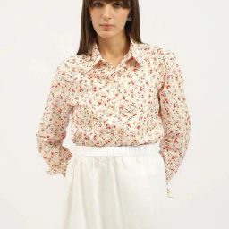 United Colors Of Benetton Beige Pure Cotton Regular Fit Floral Print Shirt-image-14