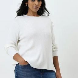 Gia by Westside Off-White Ribbed Sweater-image-98