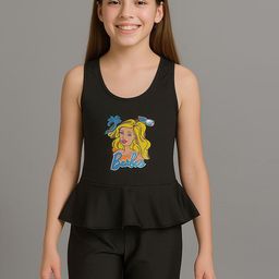 Apraa & Parma Girls Printed Round Neck Swimming Dress With Attached Shorts-picture-23