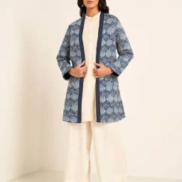 Rangmanch by Pantaloons Navy Plain Jacket-picture-4