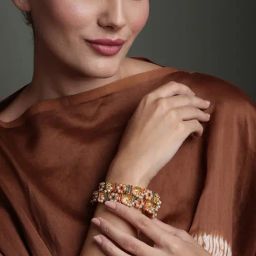 Panash Gold American Diamond Stone Studded Set of 2 Bangles-5