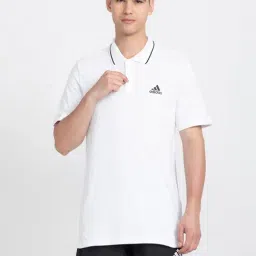 adidas White Regular Fit Cotton Sports Polo T-Shirt-picture-17