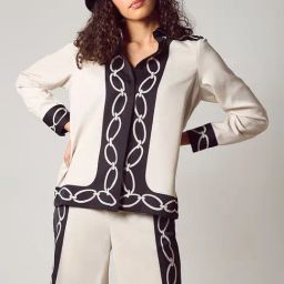 Vero Moda Beige & Black Printed Shirt-image-82