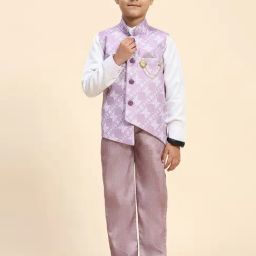 Pro-Ethic Style Developer Kids Pink Floral Print Full Sleeves Shirt, Pants with Jacket-picture-43