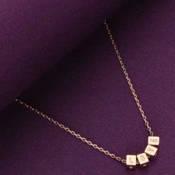 Kai Jewel Sterling Silver Rose Gold Cubes Of Love Casual Chain Necklace-image-84