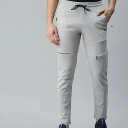 SHOWOFF Grey Cotton Slim Fit Solid Trackpants-image-69