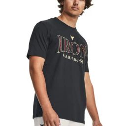Under Armour Black Cotton Loose Fit Printed Sports T-Shirt-image-33