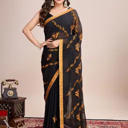 DIVASTRI Embellished Poly Georgette Saree-image-95