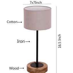 Devansh Beige & Black Solid Traditional Buffet Table Lamp with Shade image 3