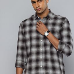 Flying Machine Pure Cotton Tartan Checked Slim Fit Casual Shirt-picture-42