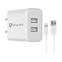 ULTRAPROLINK Boost 12 2.4A, 12 Watt Fast Travel Charger with 1m USB-A to iPhone Cable (White)-image-5