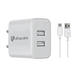 ULTRAPROLINK Boost 12 2.4A, 12 Watt Fast Travel Charger  with 1m USB-A to Type-C¿Cable (White)-12