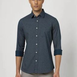 Van Heusen green Geometric Shirts-image-93
