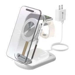 ULTRAPROLINK UM1006CRWHT 3 in 1 20 Watt Mag-Safe Magnetic Dock Wireless Charger for iPhone (White)-45